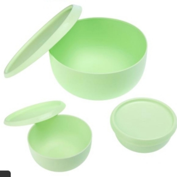 ** Tupperware Essentials Blossom Green Salad Serving 6 Bowl Set w/ Instant Seals - Picture 4 of 9